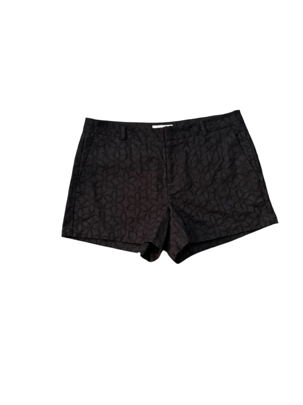 Elle Black Floral Eyelet Shorts